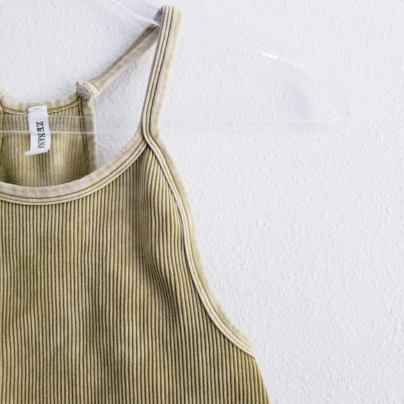 Zenana Ribbed Cropped Halter Tank Top - Picture 3 of 6